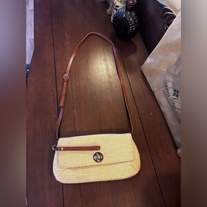 Patricia Nash diamond weave natural color Crossbody bag. Used 1x